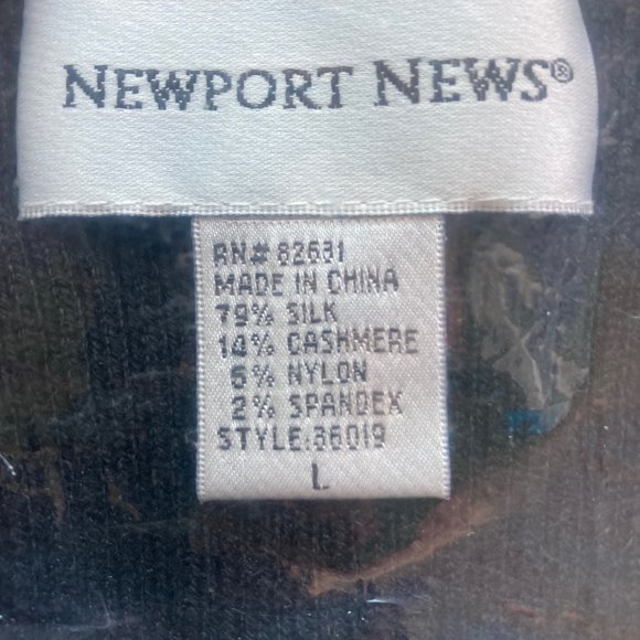 SILK-CASHMERE BLACK RIBBED TANK TOP woman's L NWT - Picture 3 of 5